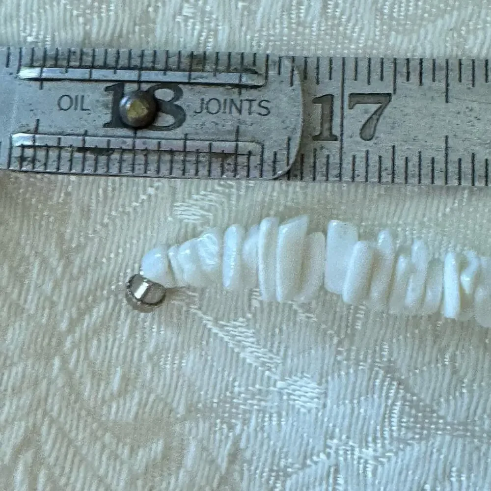 Vintage 1990s Pink & White Puka Shell Chip Necklace and Bracelet Anklet chipped